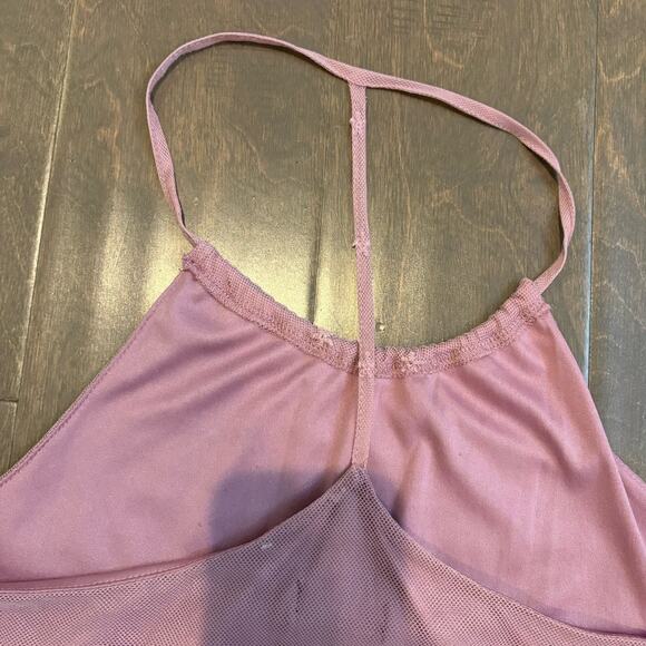 Wet Seal Mesh Overlay Y2K Halter Tank S Pink Fairy Coquette Bloom Dainty Lace - Picture 6 of 11